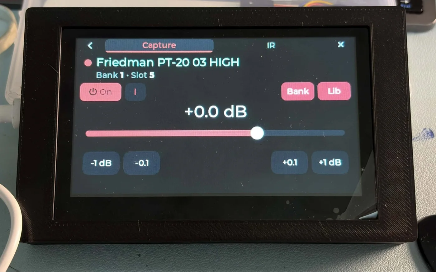 The JC4827W543 showing the capture's page: Friedman PT-20 03 HIGH at +0.0 dB