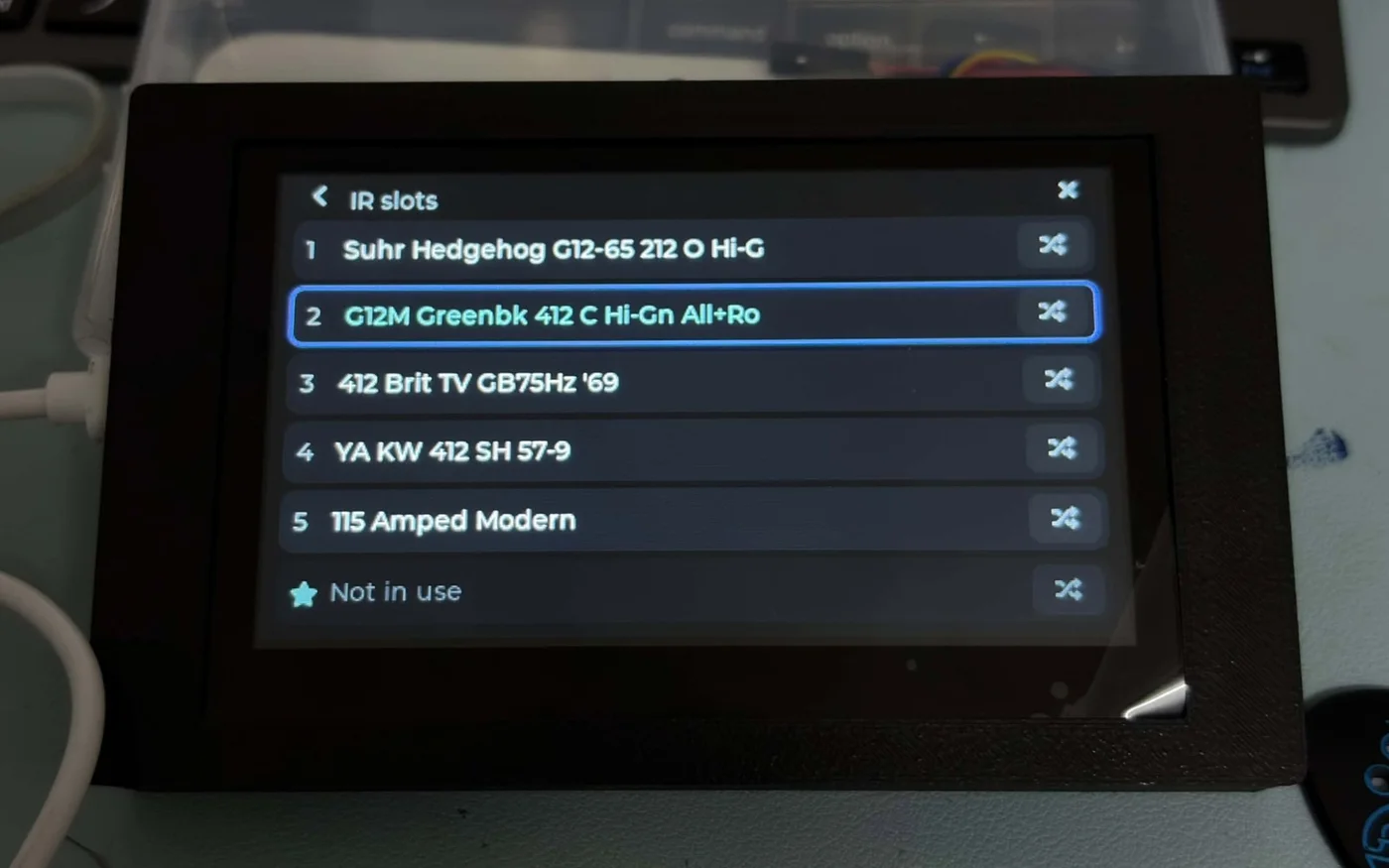 The JC4827W543 showing the IR slots, slot 2 in use